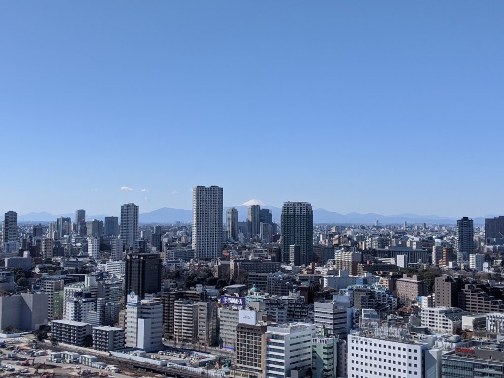 タワマンからの良い景観。富士山も見える。